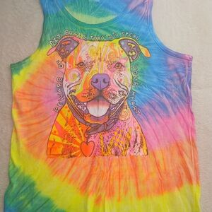 Rainbow Tie-Dye Pit Bull Muscle Tee
